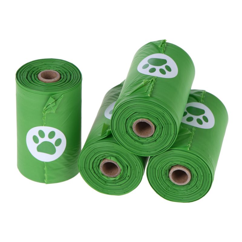 Dispensador de residuos de hueso para mascotas 100% bolsas biodegradables  compostables para caca de perro